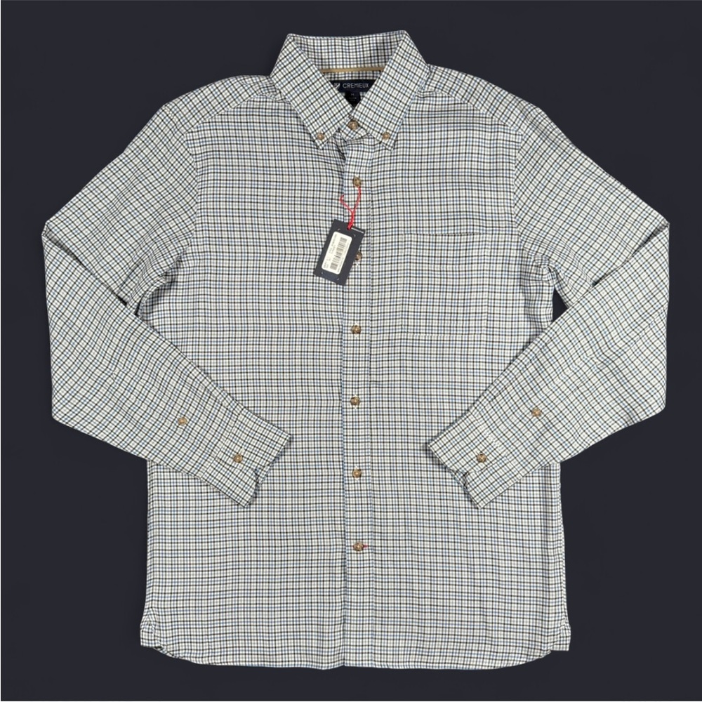 NWT Cremieux Blue Label Classic Plaid Long-Sleeve Oxford Shirt | Size M